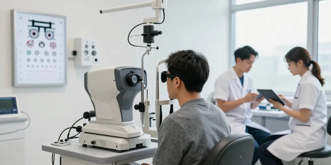 Advanced eye examination at SNU Eye Clinic showcasing icl covalent bond benefits in personalized vision correction.