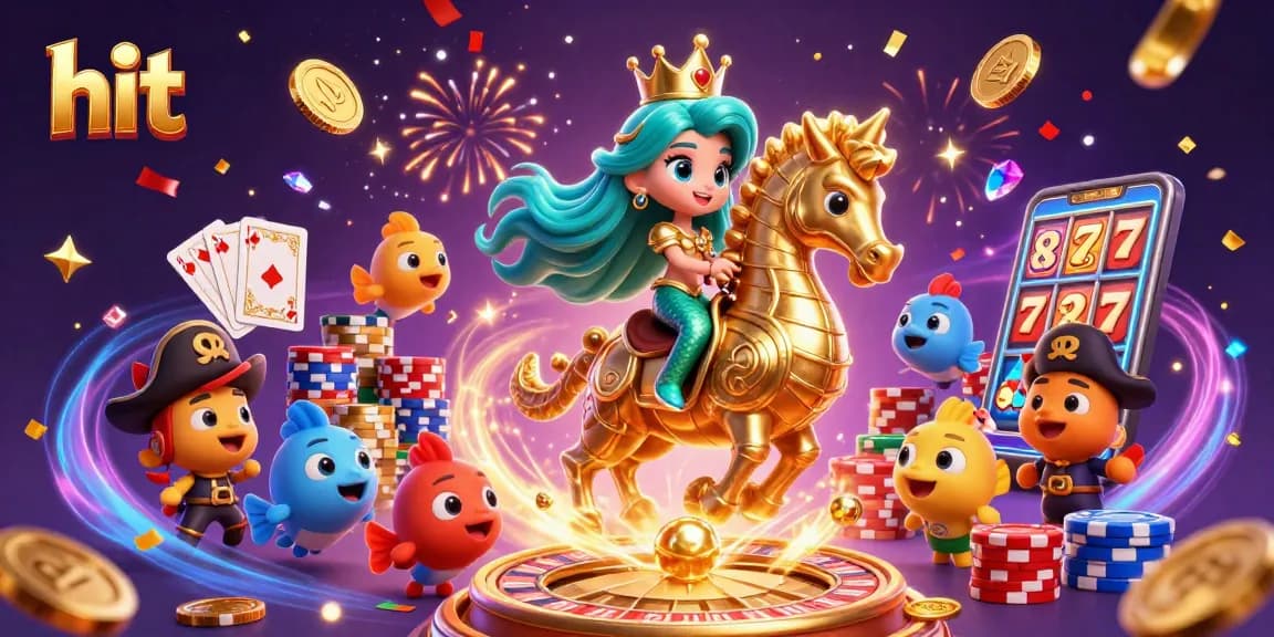Hit your jackpot with a vibrant casino scene featuring a mermaid princess and dynamic gaming elements.