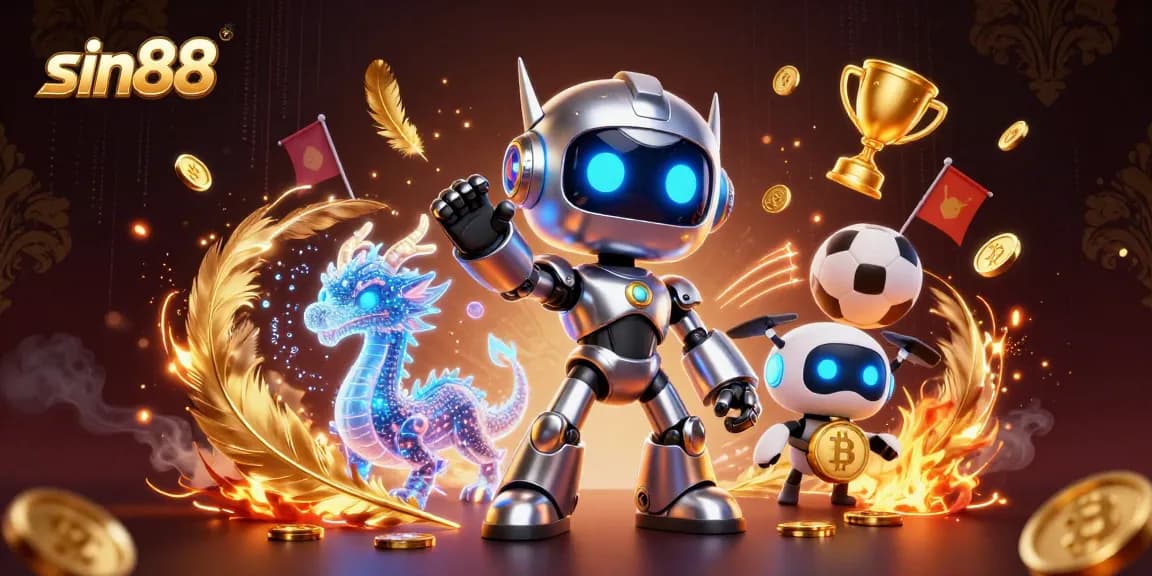 Betting big on sin88 with a vibrant 3D casino illustration showcasing fun characters and excitement.