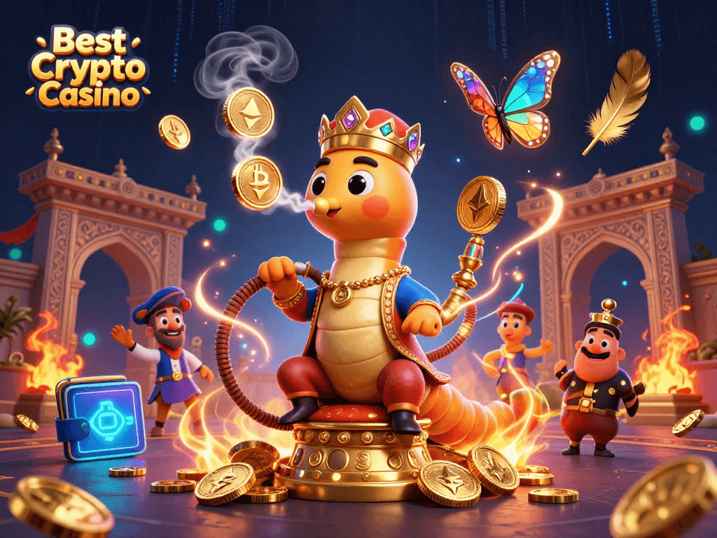 Enjoy the vibrant scene at the Best Crypto Casino with unique characters and dynamic elements.
