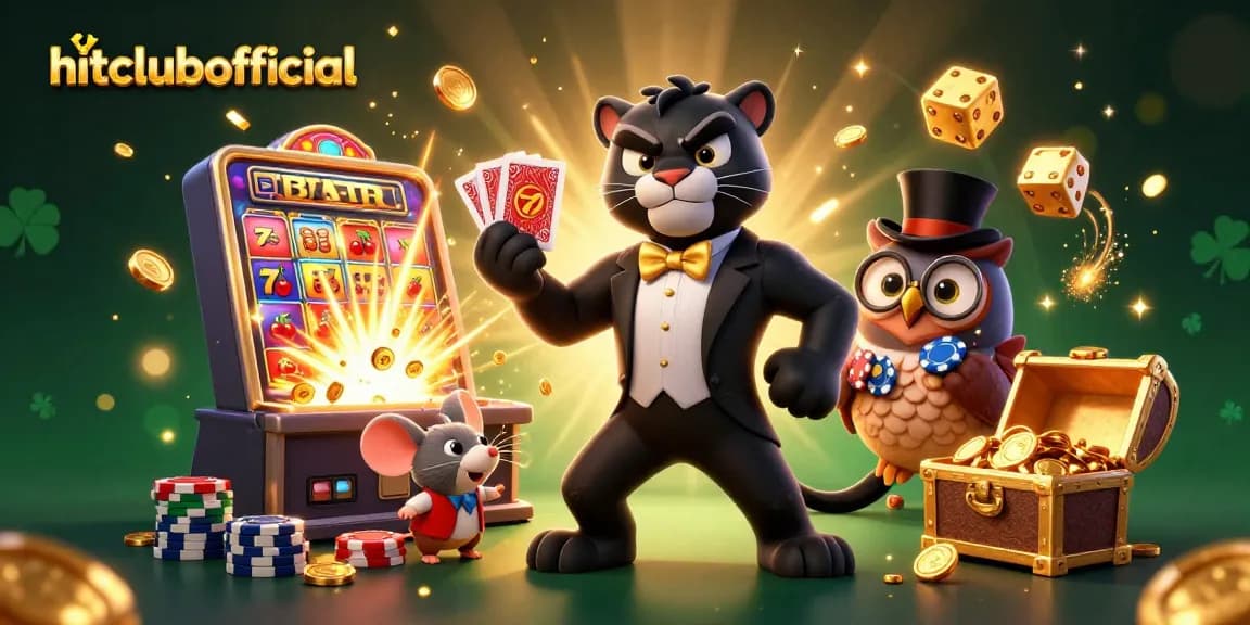 Engage with hitclubofficial's dynamic casino experience featuring playful characters and exciting game elements.
