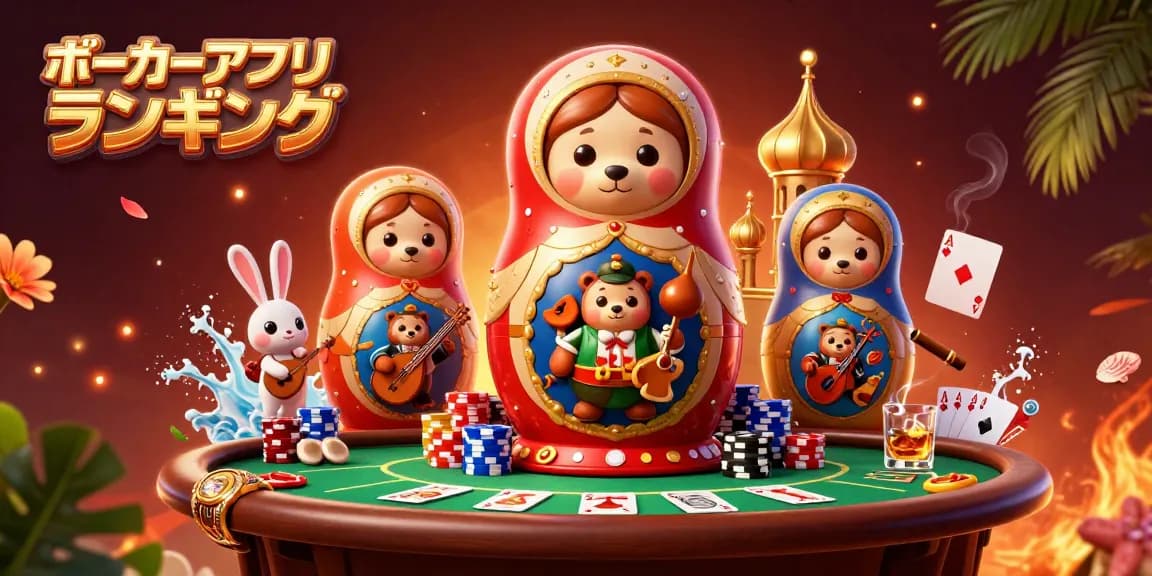 ポーカーアプリ ランキングの魅力を伝えるイメージ、華やかなポーカーゲームの情景を表現。