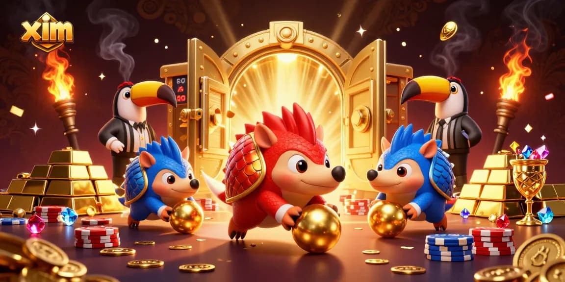 Experience thrilling gambling action with xim as rival pangolins bowl through stacks of poker chips.