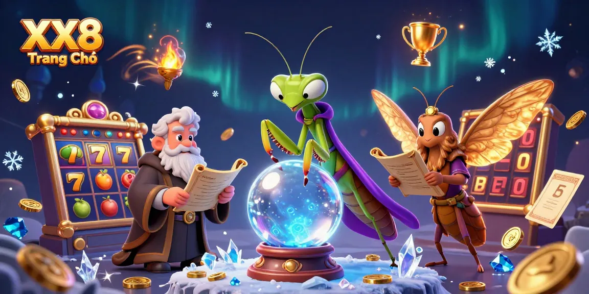 Experience the thrill of XX8 Trang Chủ with vivid slot games and unique characters in this dynamic scene.