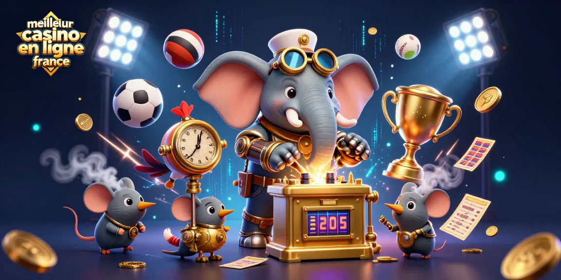 Découvrez le meilleur casino en ligne France avec une illustration dynamique de jeux captivants.