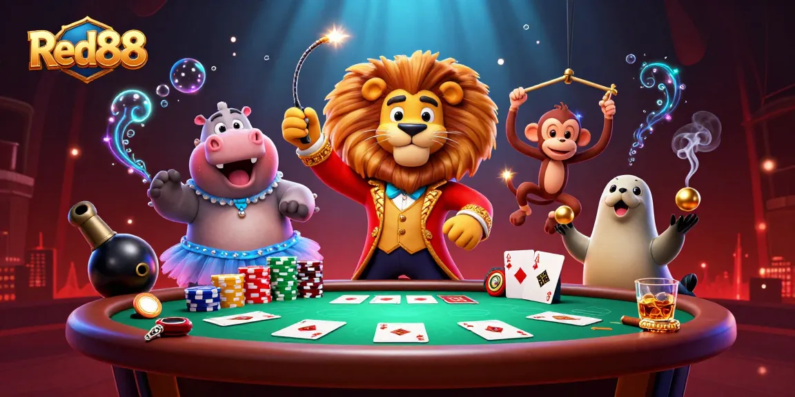 Experience thrilling gameplay at Red88 with vibrant casino characters and lively gaming elements.
