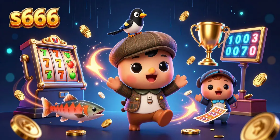 s666 slots excitement with baby Nessie and friends in a vibrant casino setting