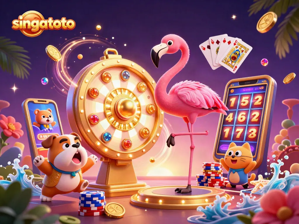 Spin for winnings with singatoto's thrilling game show experience showcasing colorful prizes and excitement.