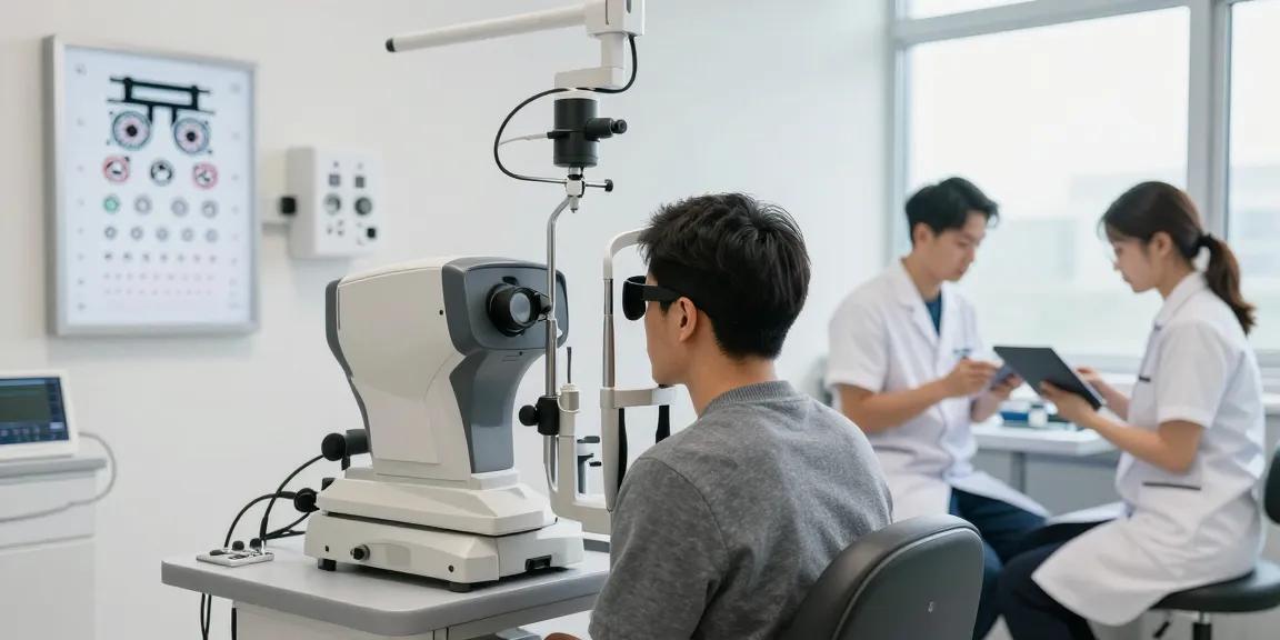 Advanced eye examination at SNU Eye Clinic showcasing icl covalent bond benefits in personalized vision correction.