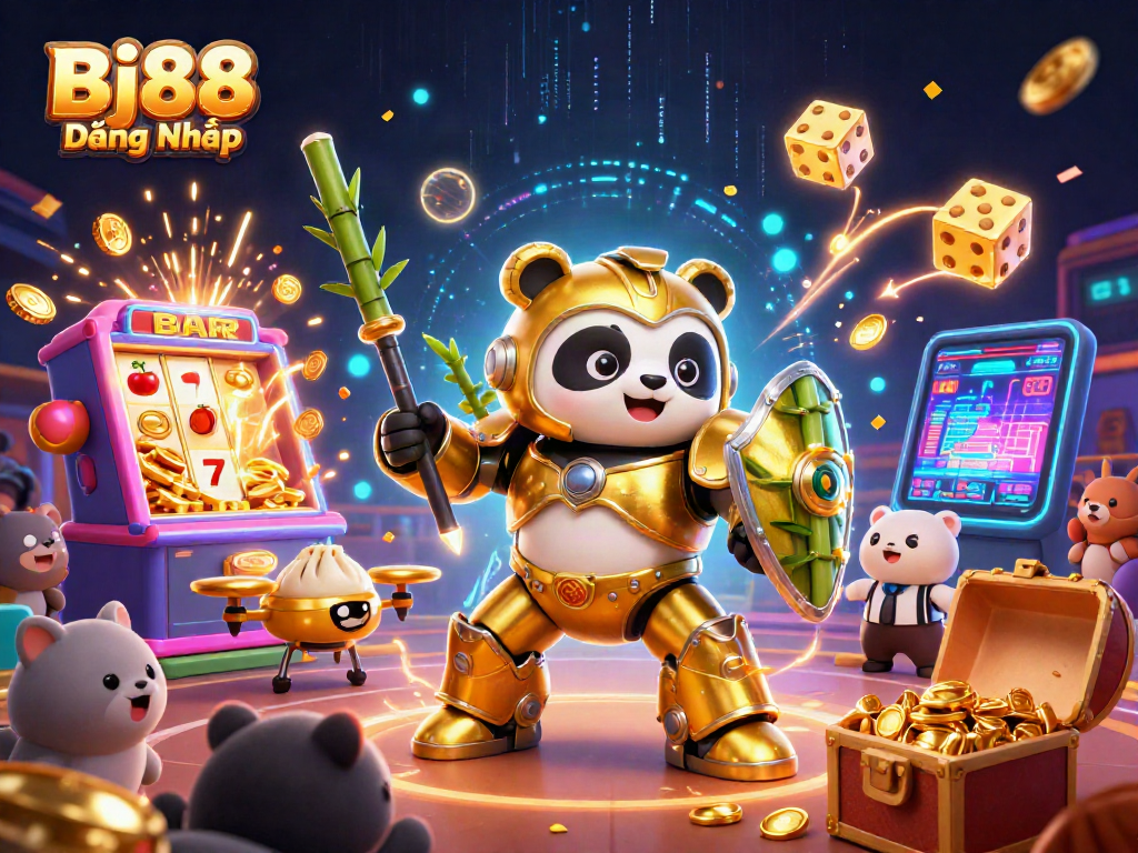 Engage in exciting gameplay at Bj88 Đăng Nhập with a vibrant 3D casino-themed scene