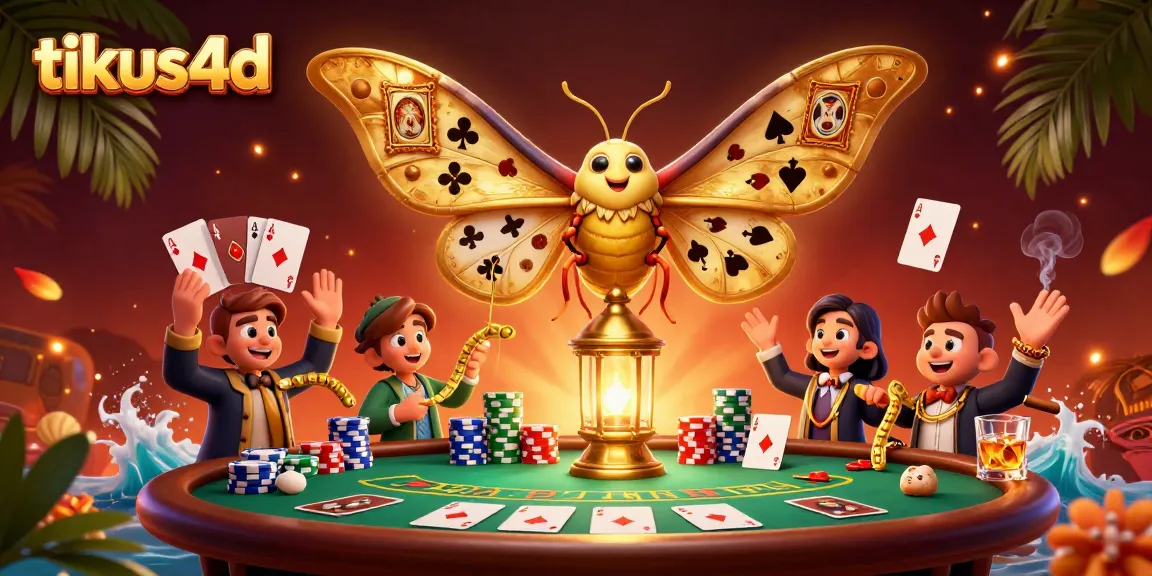 Experience vibrant gameplay dynamics with tikus4d's 3D casino scene featuring poker elements.