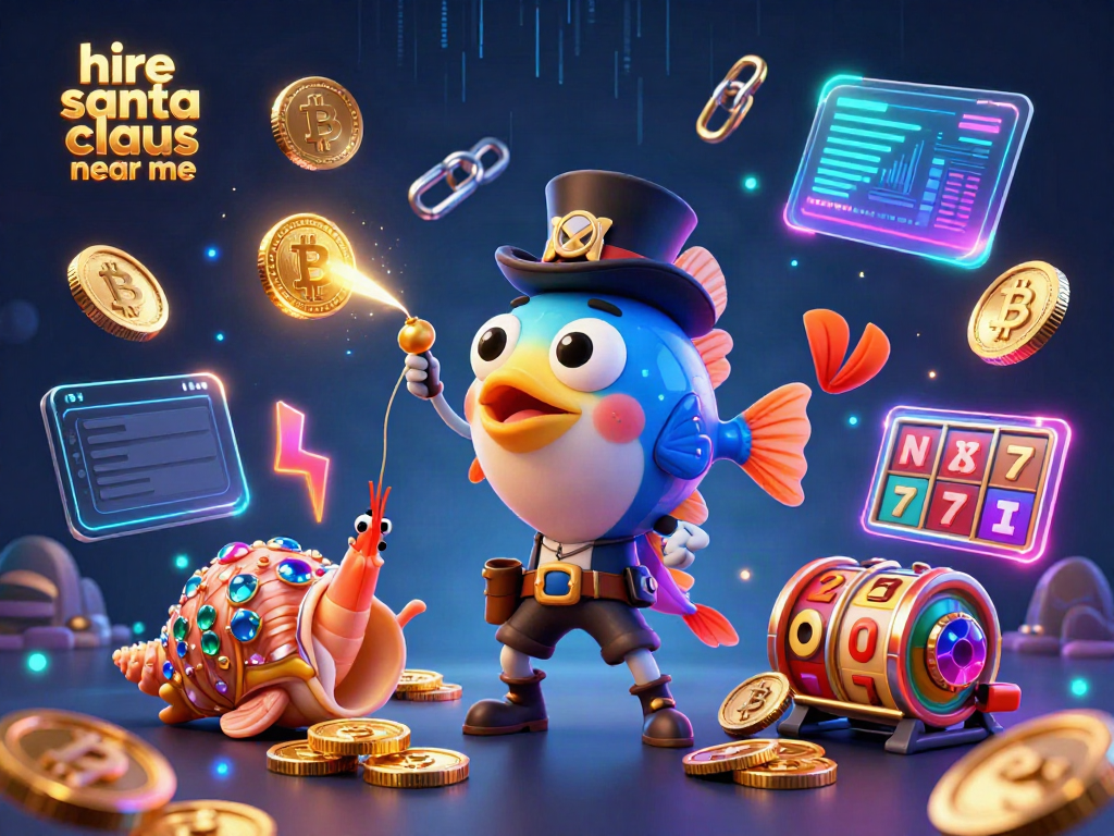 Engage with festive fun by hiring Santa Claus near me for holiday events, featuring vibrant casino elements.