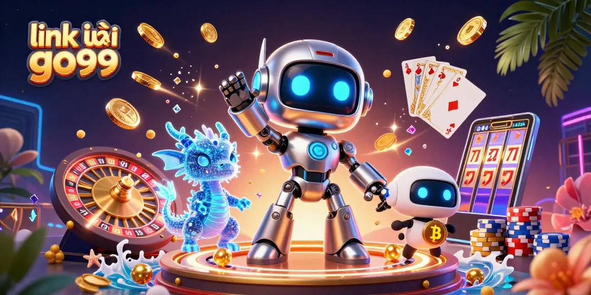 Experience the thrill with link vào go99 in a vibrant 3D casino illustration full of excitement.