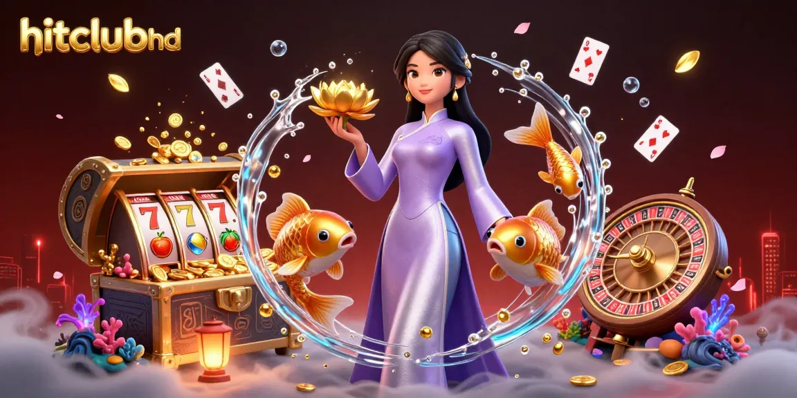 Experience the excitement of hitclubhd with a vibrant 3D scene featuring a beautiful woman and dynamic casino elements.