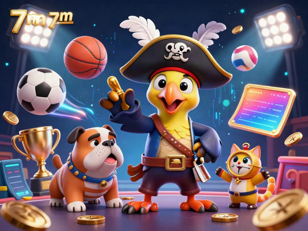 Sports betting action scene featuring 7m7m with lively characters and dynamic elements.