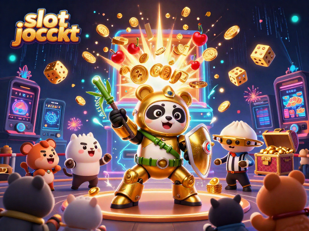 Experience the excitement of slot jackpot wins in a vibrant, action-packed casino scene.