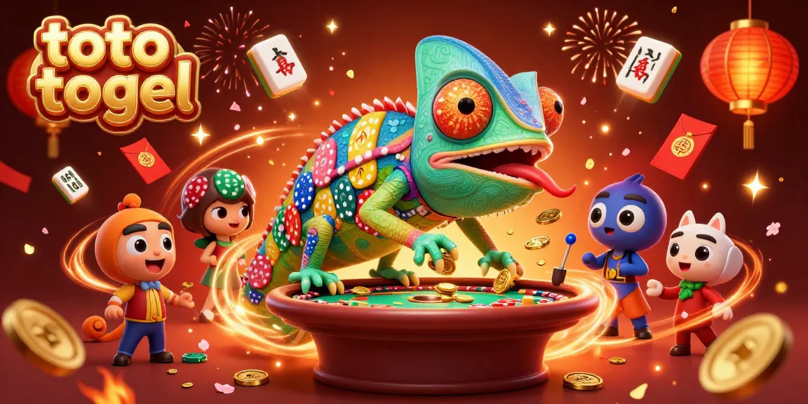 Experience the excitement of toto togel with a vibrant 3D illustration featuring dynamic casino elements.