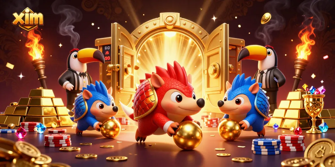 Experience thrilling gambling action with xim as rival pangolins bowl through stacks of poker chips.