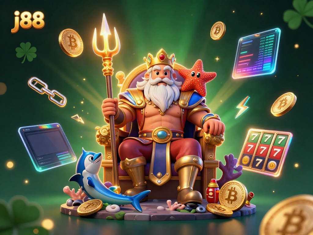 Engage with the j88 slot experience featuring Neptune and fantasy elements in vibrant detail.
