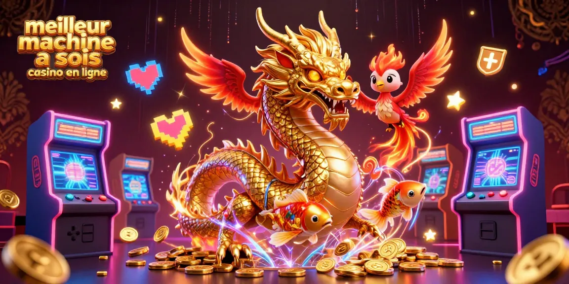 Jouez aux meilleures machines à sous casino en ligne avec des dragons et des pièces d'or.
