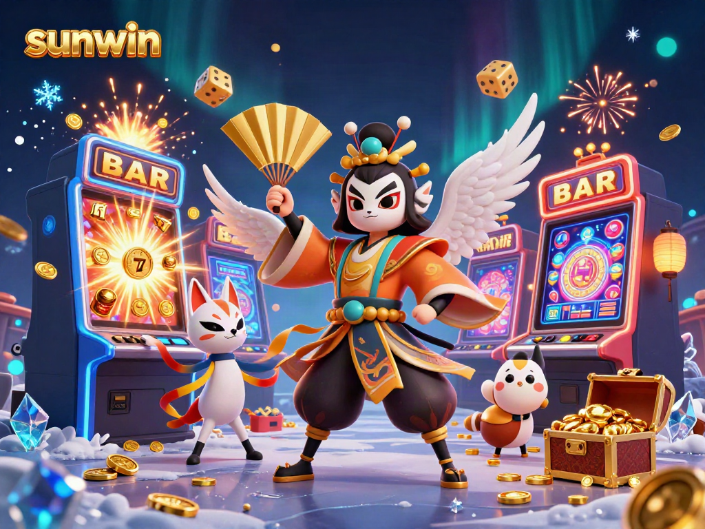 Engage in exciting gameplay with sunwin's vibrant casino elements, featuring dynamic slot machines and spirited characters.