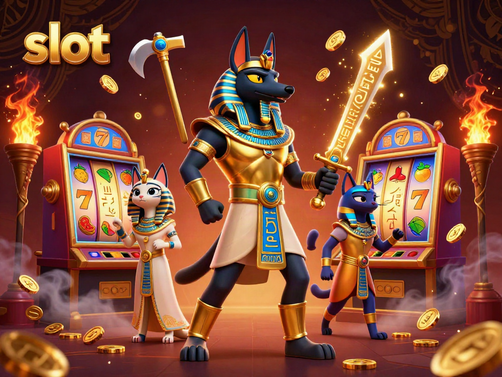 Spin the reels and enjoy vibrant slot action with ancient Egyptian characters and symbols.