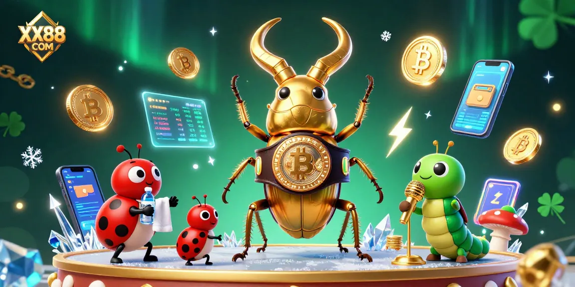 Engage with thrilling gameplay at XX88 COM featuring animated casino characters and vibrant crypto elements.