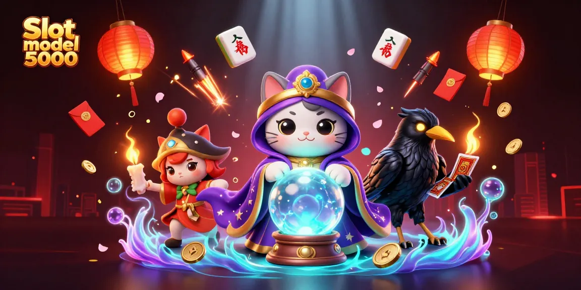 Slot modal 5000 menampilkan gambar dinamis kucing mistis dan burung gagak di kasino