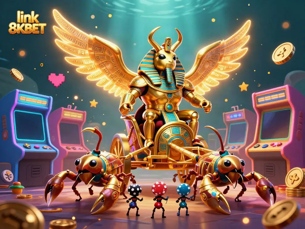 Experience exciting gameplay with link 8KBET featuring vibrant characters and casino elements in 3D