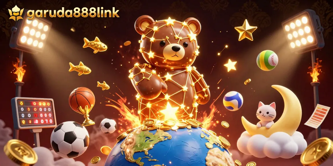Engage with garuda888link as the constellation bear scoops coins amid sports betting excitement.