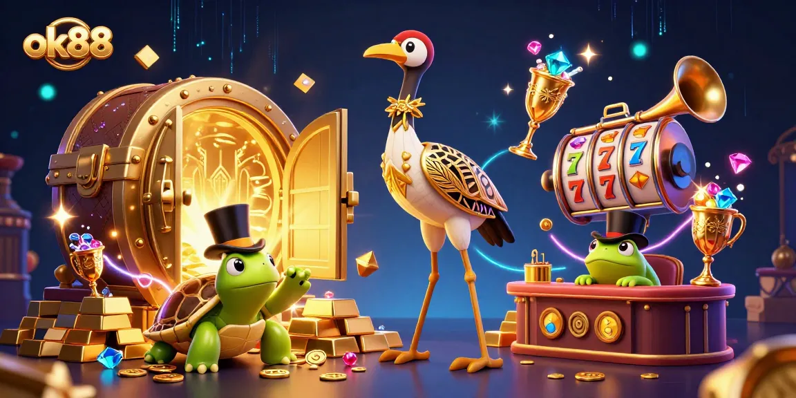 Engage with ok88 at a vibrant online casino, featuring dynamic characters and rich gameplay elements.