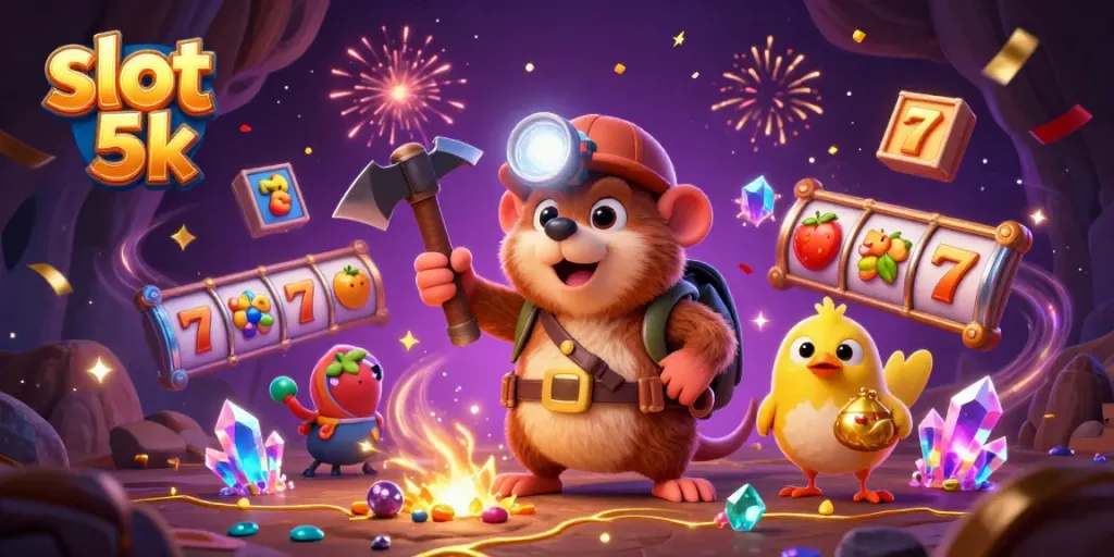 Experience exciting slot 5k gameplay with vibrant symbols and dynamic casino elements.