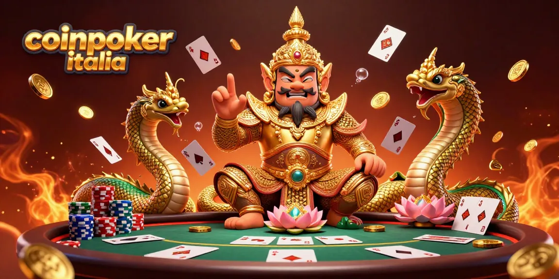 Unisciti a CoinPoker Italia e gioca a poker con carte e fiches tra guardian e serpenti dorati.