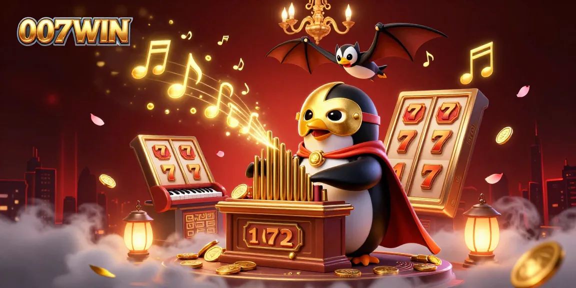 Engage in thrilling games at 007WIN, where a 3D cartoon phantom penguin delights with golden coins.
