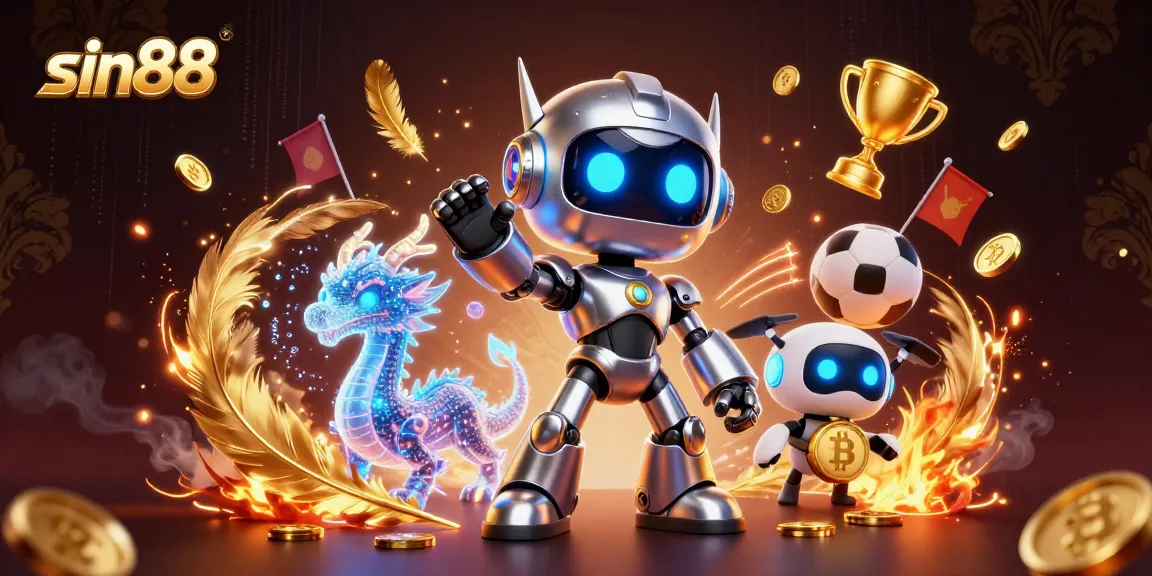 Betting big on sin88 with a vibrant 3D casino illustration showcasing fun characters and excitement.
