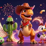 Download videos easily and without watermark using tai video tiktok featuring animated characters and dynamic lottery elements.