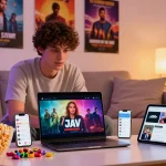 Bokep viral indonesia streaming experience in a cozy living room with trendy decor and engaging film content.