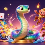Spin reels with 11bet's vibrant gambling scene featuring a rainbow serpent and monkey king.