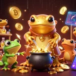 Engage with Nhà cái f168's thrilling gambling scene, showcasing a vibrant alchemist and crypto elements.